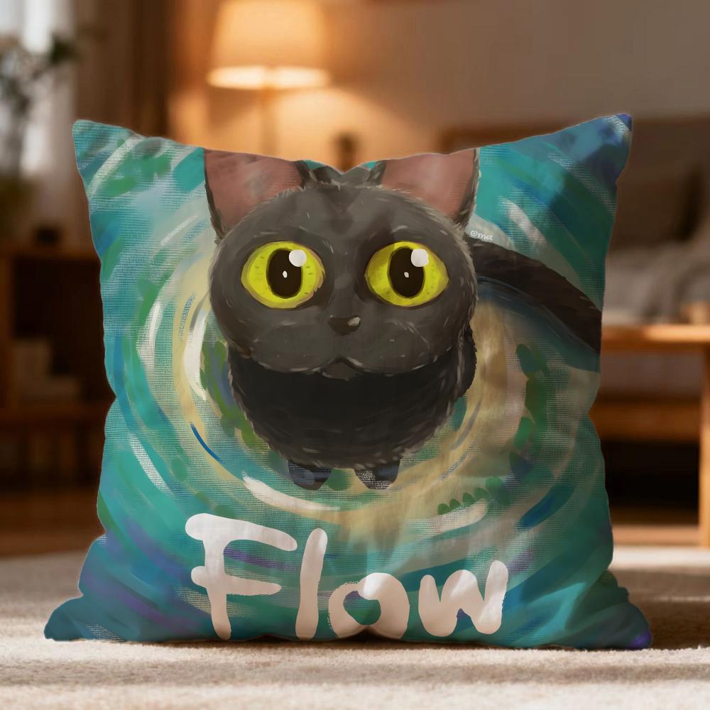 Popular F-FFlow Cushion Cover Soft Washable Pillow Case Multi-Scene for Couch Bed Travel Office Use