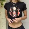 Crop Top Kimetsu No Yaiba Années 90 T-shirt Demon Slayer Femme Y2k Nezuko Anime Japonais T-shirt Tanjirou Kamado Court Femme