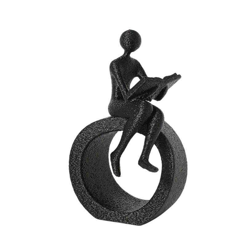Plastic Reading Figurines Statue Modern Abstract Art Sculpture Collectibles Bookshelf Decorations for Home Office Bedroom