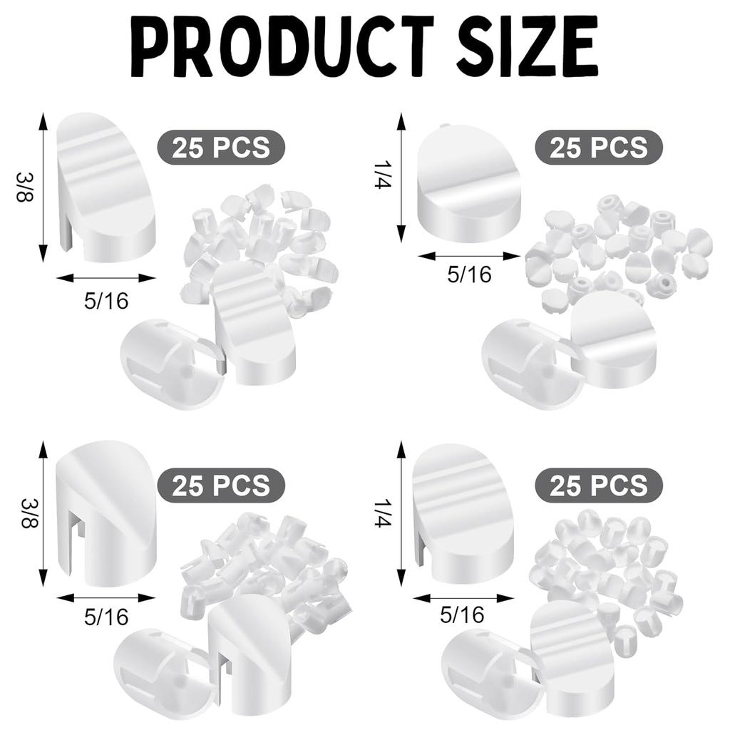 100 Pcs Entry Door Plugs 1/4 x 5/16 and 3/8 x 5/16 Diameter Door Frame Plugs Variety Pack White Screw Hole Plugs