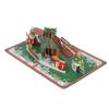 3D Christmas Greeting Card Christmas Wreath Shape Hand Carved Paper Blessing Message Card with Envel