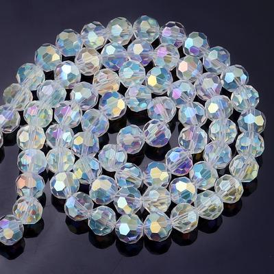 70-90 Stück/Strang 4 6 8 10mm Halbe AB-Farbe Facettierte Kristallperlen Zur Schmuckherstellung Lose Abstandshalter Perlen DIY Armband Halskette
