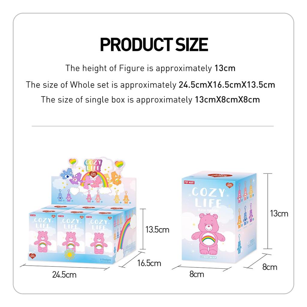 POP MARTCare Bears Cozy Life Series Plush Toy [1 Piece] Pop Mart Gachapon Blind Box Figure Plastic Model Premium Toy PVC Soft Vinyl Original