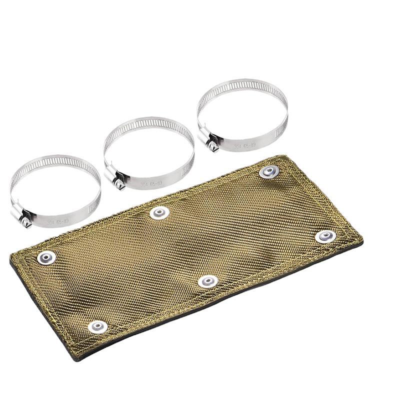Titanium Pipe Heat Shield Exhaust Heat Shield Car Motorcycle Heat Guard Cover Wrap with Stainless Steel Clamps Heat Protection
