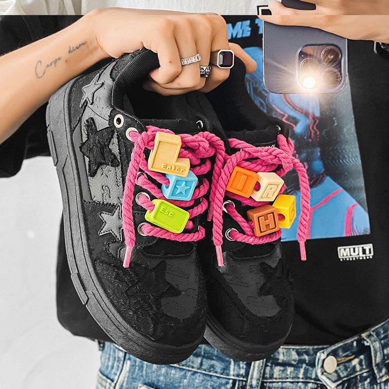 

Мужская обувь весна и осень 2024 года, новая корейская версия студенческого нишевого дизайна, повседневная универсальная обувь со звездами, спортивная обувь с увеличенным голенищем 38