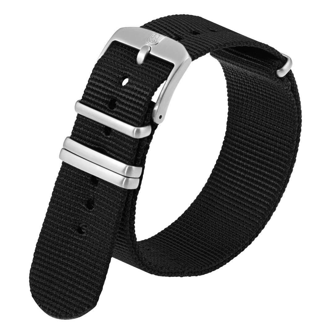 Used New Luminox Genuine Watch Band FNX.2201.20Q.K - Replacement Strap 22mm 4 Loop Webbing Black Nylon Strap with Steel Buckle for Luminox Watch 0320
