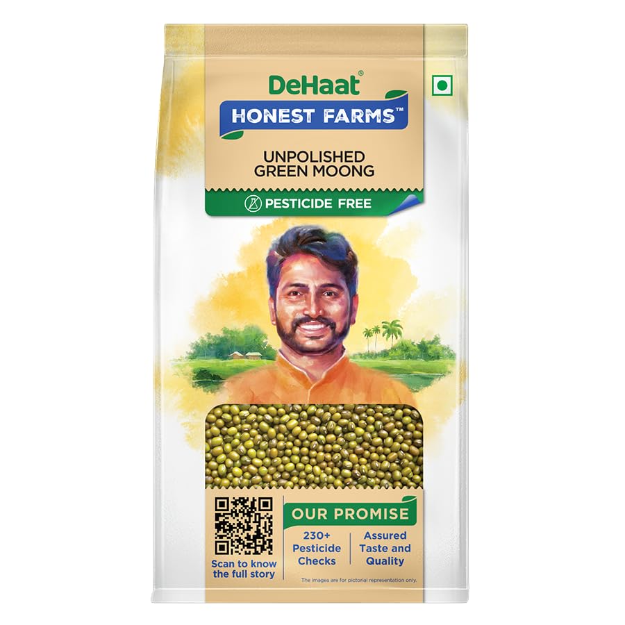 

DeHaat Honest Farms Нешлифованный зеленый маш без пестицидов 1 кг
