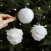 6 Pcs Foam Ball Ornament White Xmas Ball Hanging Decoration for Home Wedding Party 7.2cm