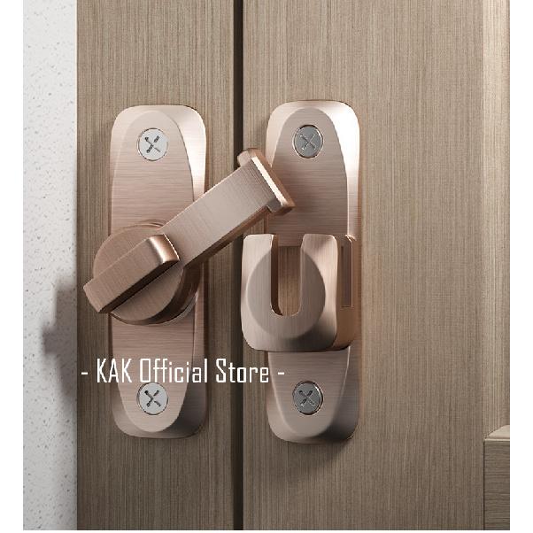 KAK Punch-free Hasp Latch Door Lock Black Cabinet Locks Kids Safety Lock Barn Door Sliding Door Anti-pried Hook Lock Hardware Thread Lock3