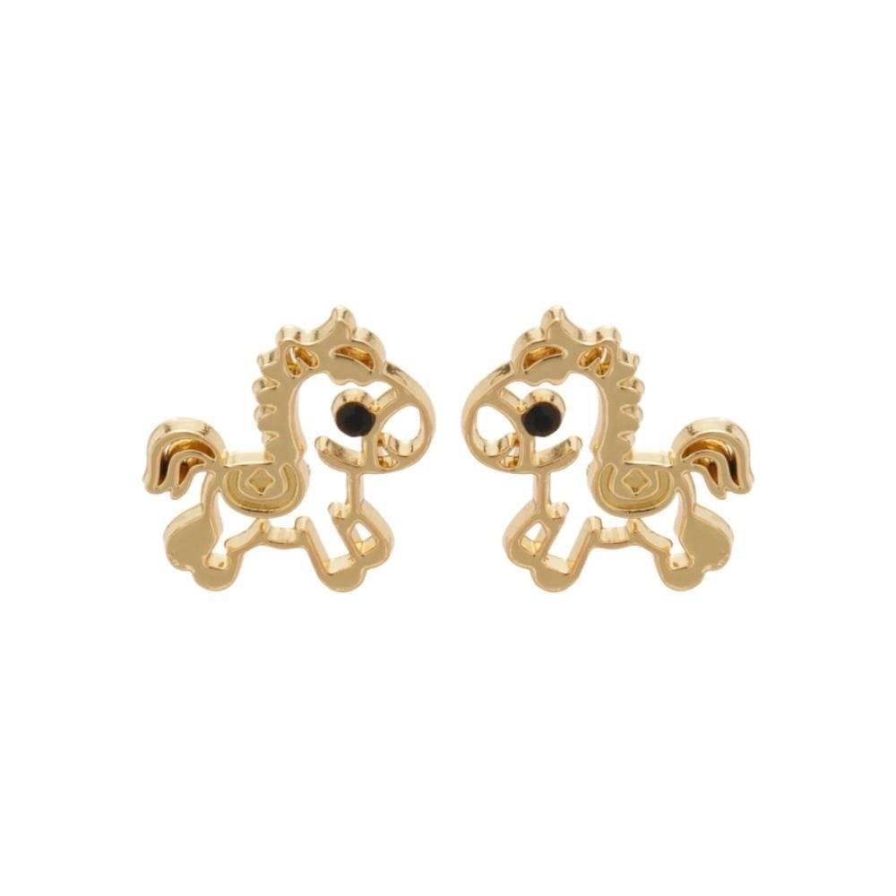 Cartoon Horse Metal Pony Earrings Chinese Style Horse Mascot Drop Earrings  Party