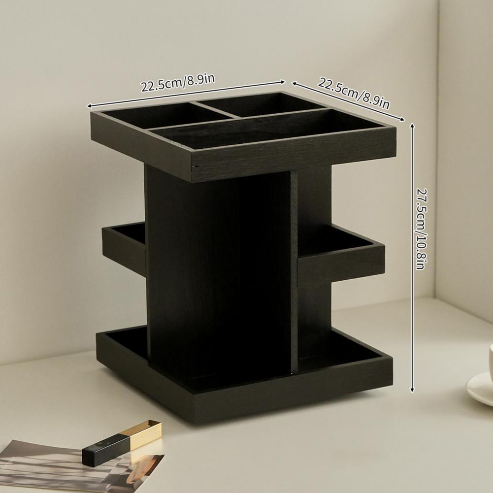 Storage Rack Multi-layer Organizer Wooden Rotating Cosmetic Organizer with Capacity Multi-layer Design for Perfume Display