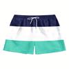 Summer Beach Fashion Navy Blue and White Striped Pattern 3D Digital Printing Men's Casual Outdoor Shorts Drawstring Design