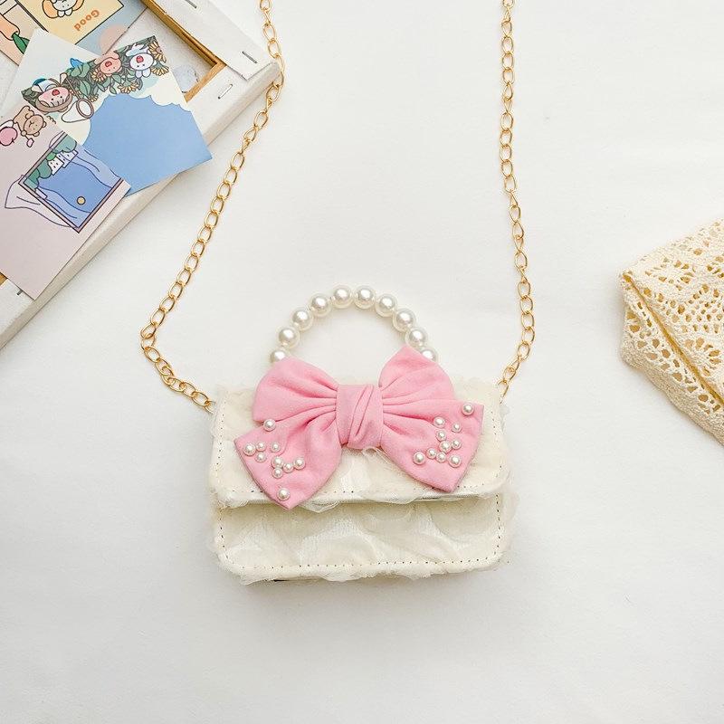 

2026 Children s Princess Pearl Bow Crossbody Shoulder Bag 14.5*5*11 cm