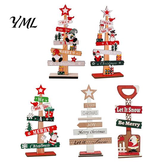 Decorative Wooden Ornaments for Windowsills Christmas Tree Ornament, Letter Sign Showcase Display Items Compact Stable Party Supplies Holiday