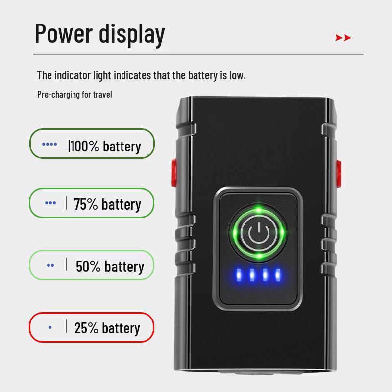Aluminum Alloy Bike Headlight & Taillight Set: High-Brightness with Power Display for Night Riding