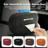 BTY4 Car Rear Seat Suede Hanging Tissue Case Organizer Storage Box For Mercedes Benz AMG A B C E S G Class W201 W210 W108 W205 W203