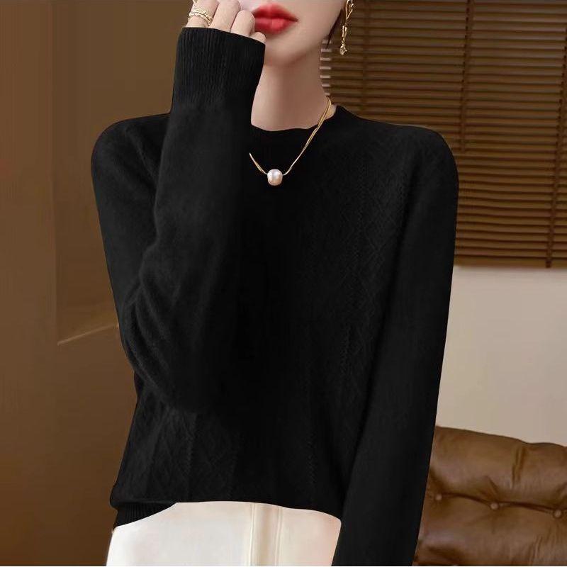 Women Autumn Winter Wool Sweater Women Elegent O-neck Sweater Flower Long Sleeve Top Fashion Knit Female Pullover Pull Jumper
