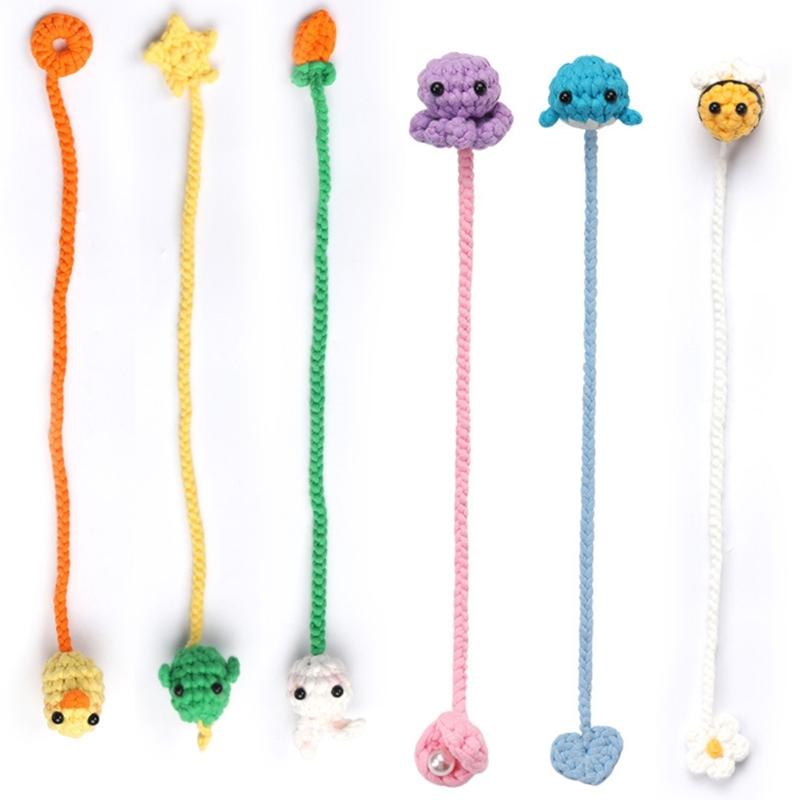 Potřeby pro háčkované zvířecí záložky s podrobným návodem Ručně vyráběné květinové záložky Háčkování pro začátečníky Pletení