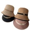Women's Summer Face-Slimming Wide Brim Straw Bucket Hat