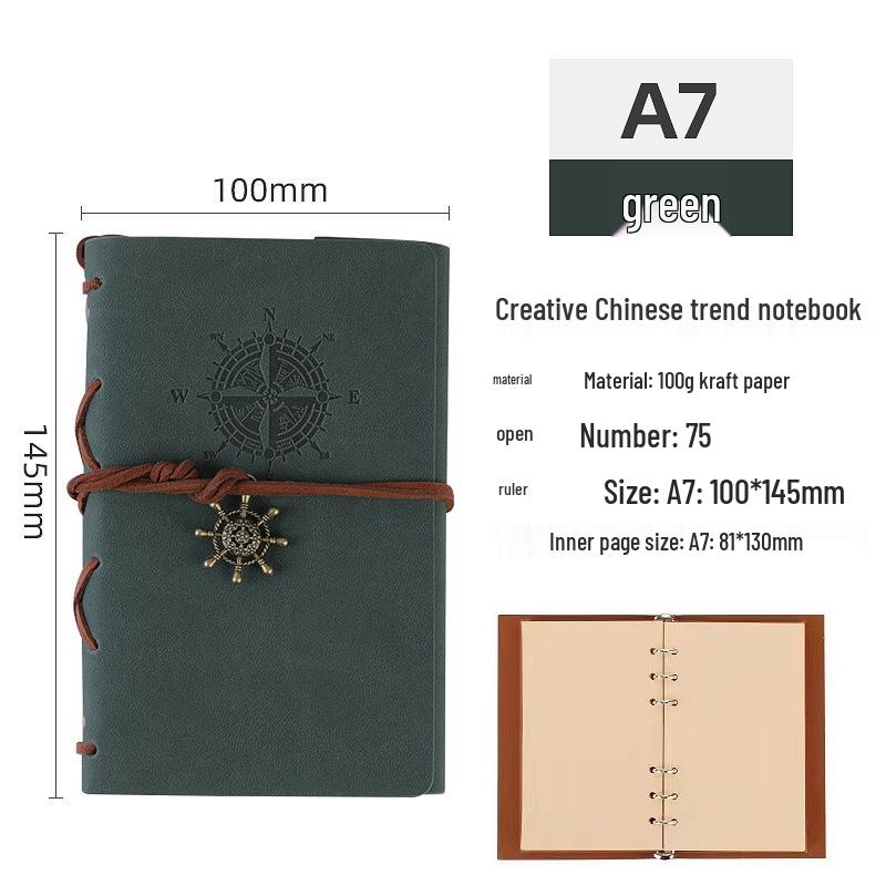 Retro Piratenschiff Loseblatt Reise-Tagebuch Notizbuch