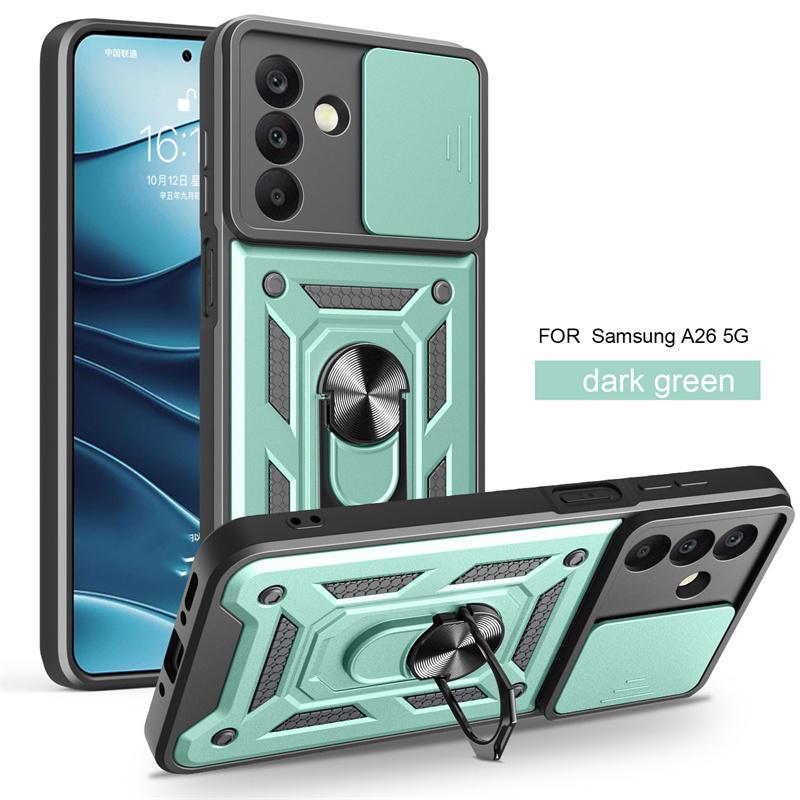 Samsung Galaxy A26 Hülle Armor Stoßfestes Backcover für Samsung A16 A06 A36 A56 5G A 26 16 06 56 Auto Magnetischer Ringhalter Coque