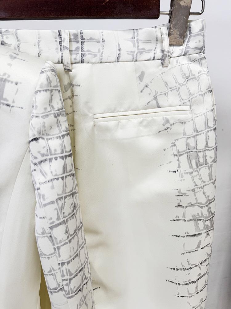 2025 New European & American Celebrity Fashion Crocodile Print Suit Set