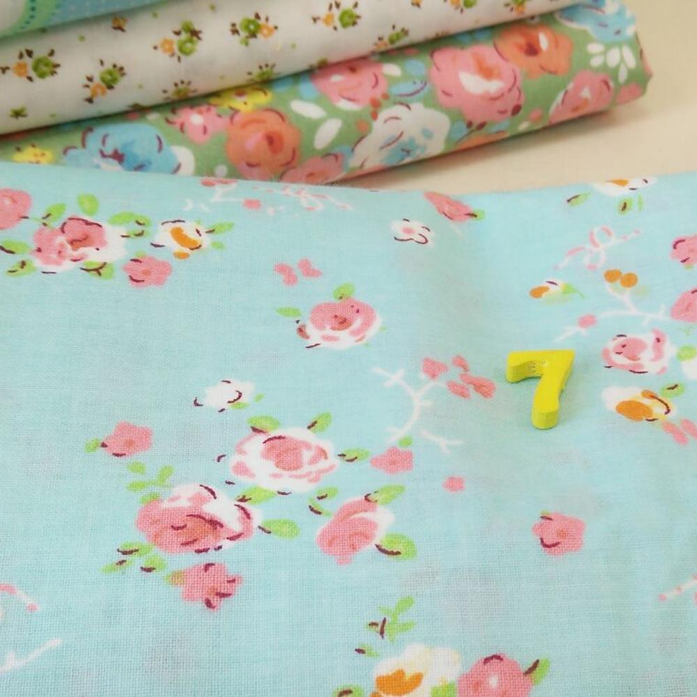 Thick Cotton Quilt Fabric Bundle Set 7 Assorted Colors with Precut Tabs