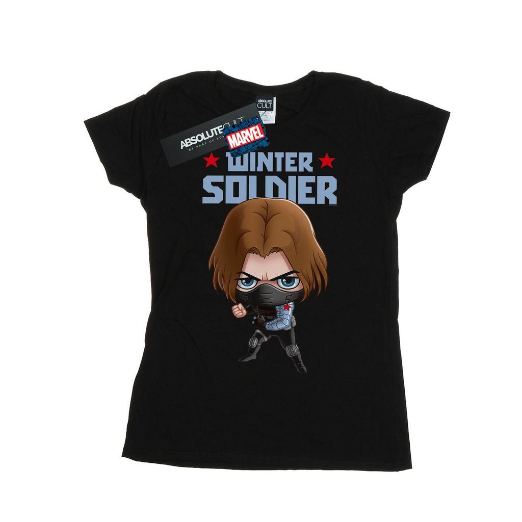 Marvel Womens/Ladies Winter Soldier Bucky Toon Cotton T-Shirt