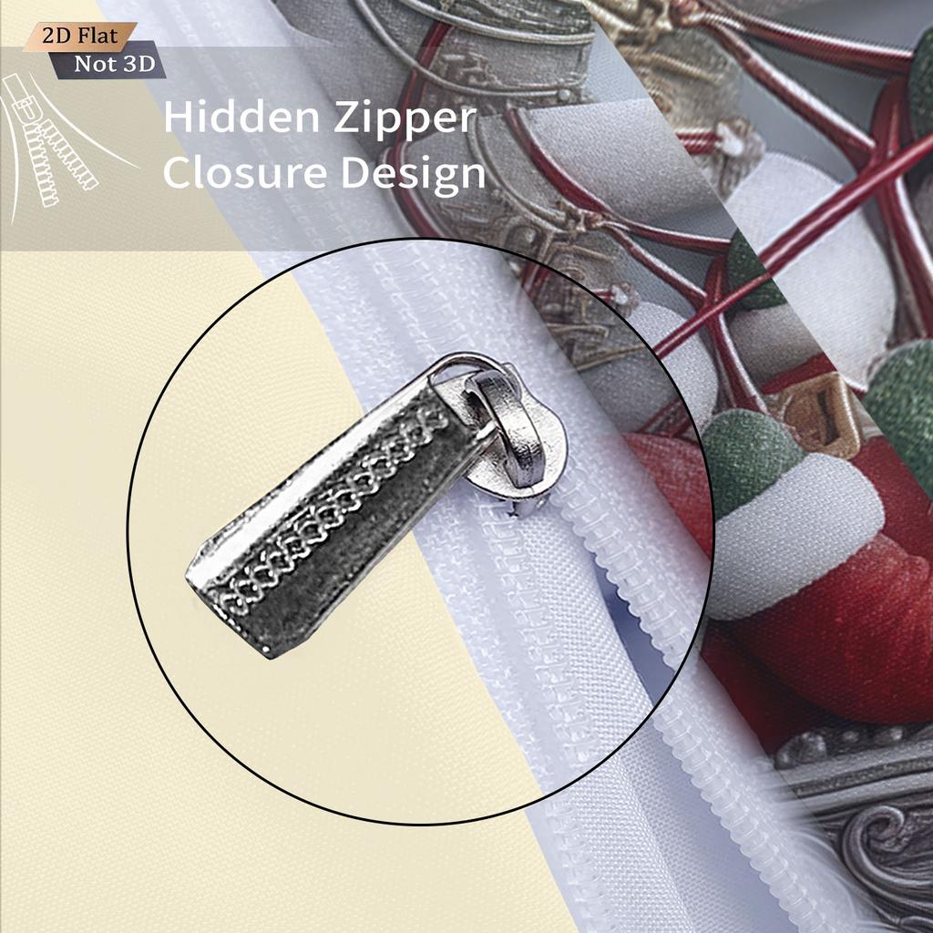 3pcs imitation relief Santa Claus printed coreless bedding set, multi size bedroom bedding decoration, machine washable