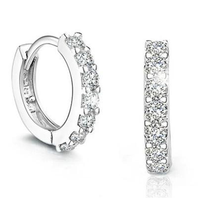 Neuester Luxus Romantischer Damenschmuck 925 Sterlingsilber Plattiert Strass Kristall Creolen Für Damen Großhandel