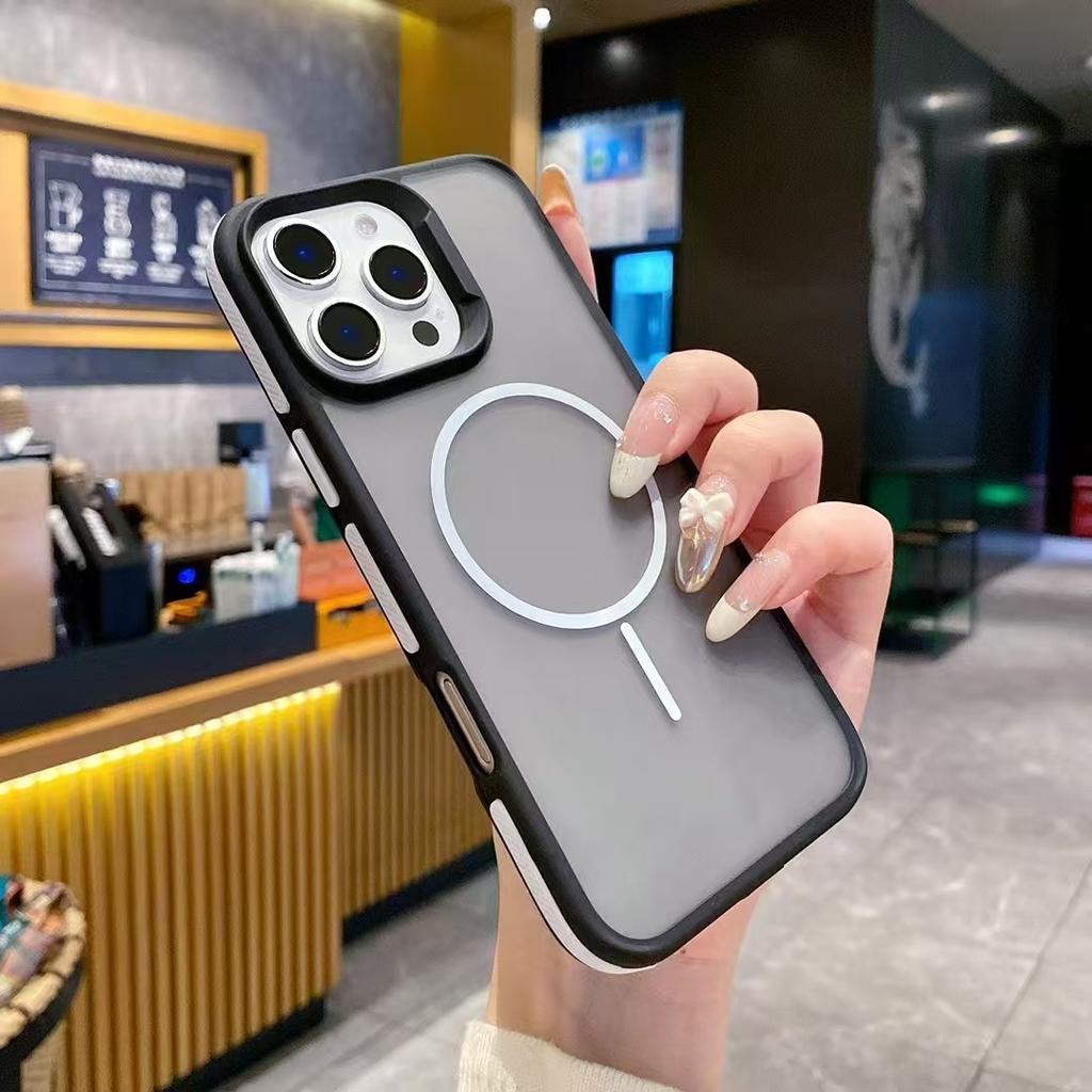 Suitable for Apple 16, Dual-color Skin-feel, Fine-ring Magnetic Case, Ip16/15/14pm Style Armor Full Cover Protective Case
