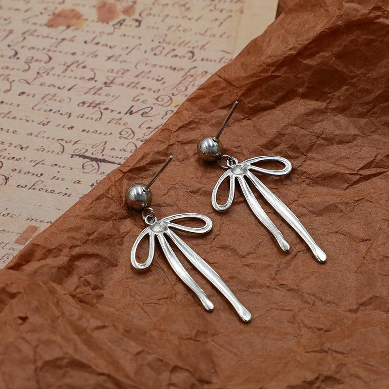Bow Stud Earrings Girls Girls Stud Earrings Versatile Earrings Premium Sense Spot Jewelry