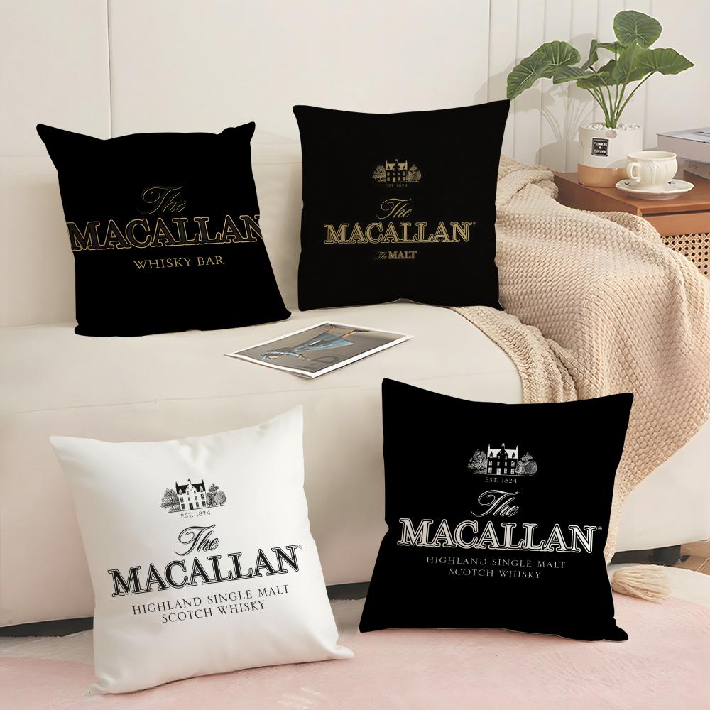 M-Macallanns W-Whiskey Cushion Cover Soft Short Plush Pillow Cover Smooth Cozy Texture Aesthetic Cushion Case Home Decor
