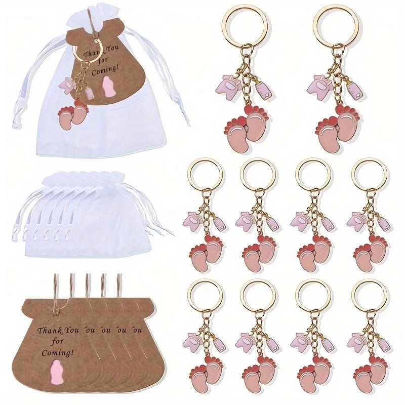 Baby Feet Keychain 5 Sets Per Package Adorable Souvenir for Baby Welcome Party Friendship Gift for Friends