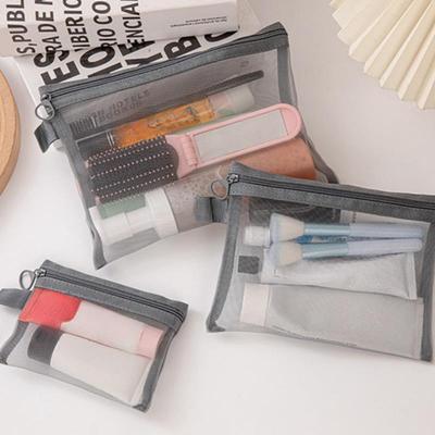 1/3PC Women Mesh Cosmetic Bag Travel Storage Makeup Bag Organizer Female Make Up Pouch Portable Small Large Toiletry Beauty Case