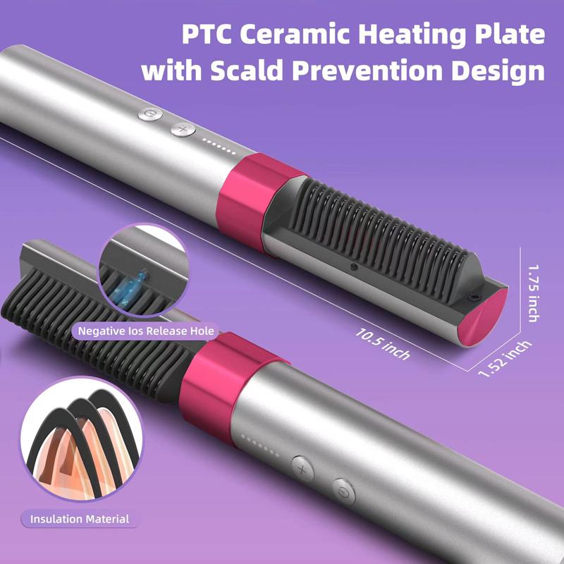 KSKIN KD382 Wireless Electric Hair Straightening Comb 6 Gears Temperature 135-200 for Different Types of Hair and Styling Requirements