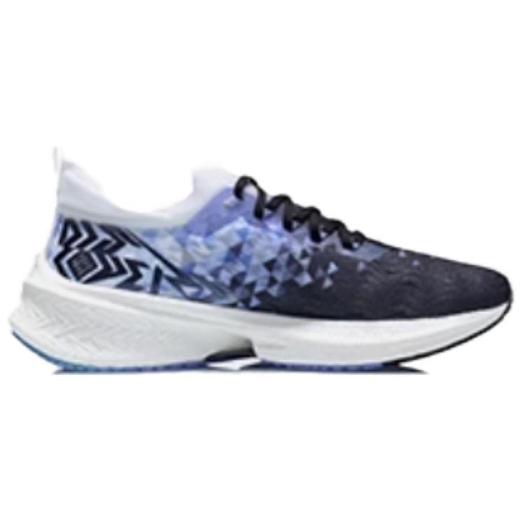 Li Ning Feidian Discovery One-Piece Woven Support Racing Breathable Rebound Support Low-Top Running Shoes Men Running Shoes Black Blue ARMR005-5