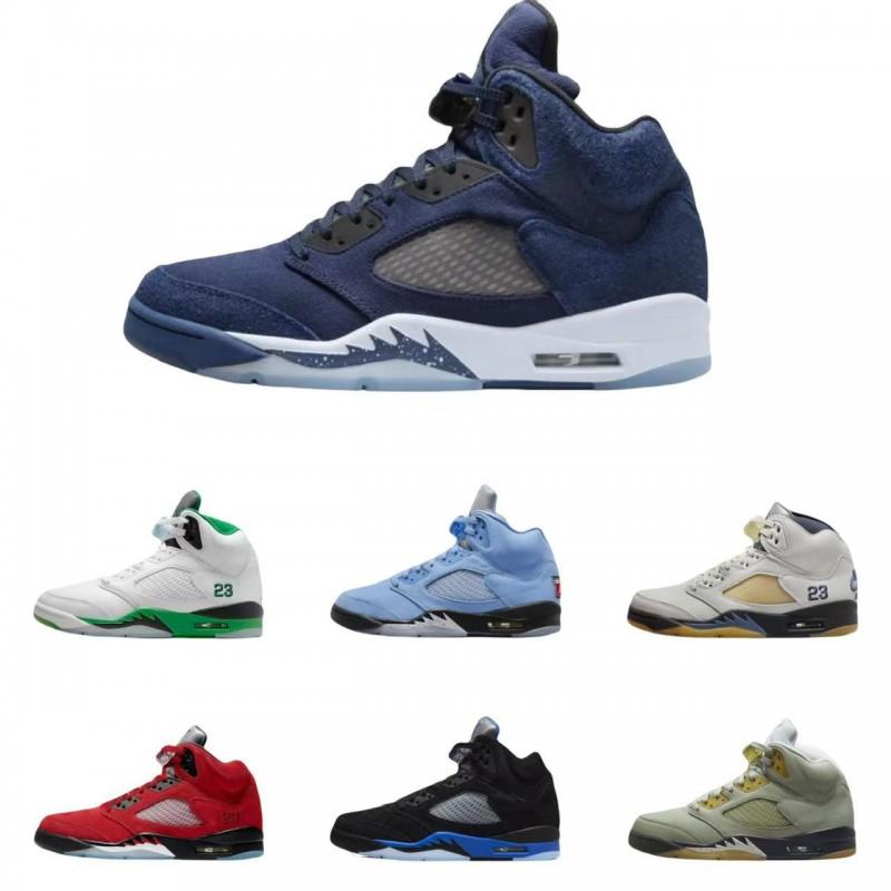 Men Women Basketball Shoes Low Top Synthetic Leather Breathable Outdoor Court Sneakers AJ5 Style