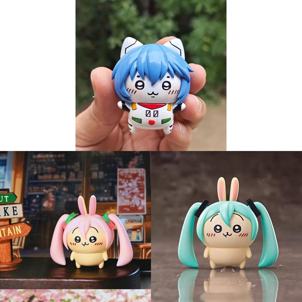 Chiikawausagi Cos Hatsune Miku Pvc Art Toy For Collectors Ussachi And Asuka Character Display