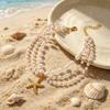 Bohemian Imitation Pearl Anklet Ocean Style Shell Anklet New Starfish Pendant Anklet  Summer
