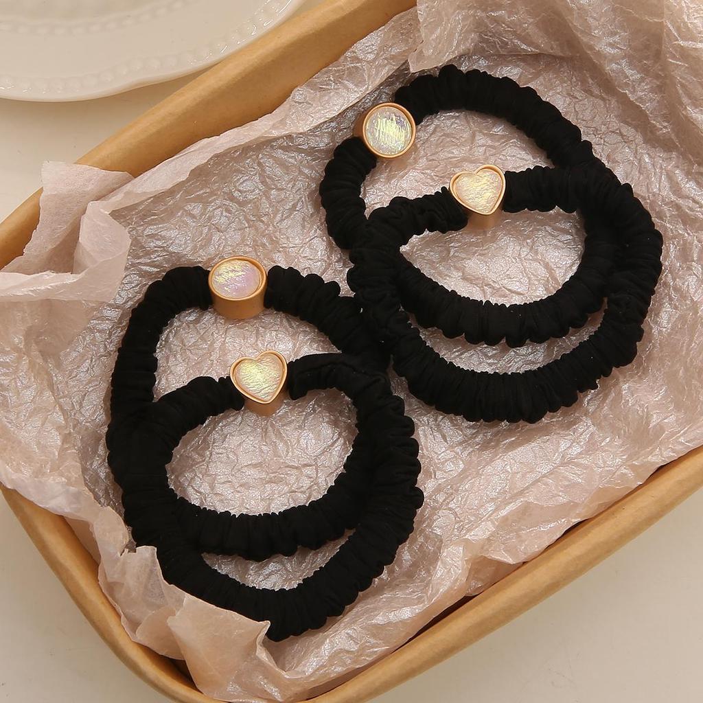 2Pcs Heart Round Headband Hair Ring Head Rope Fashion Headwear For Girl Sweet Rubber Band Hair Accessories