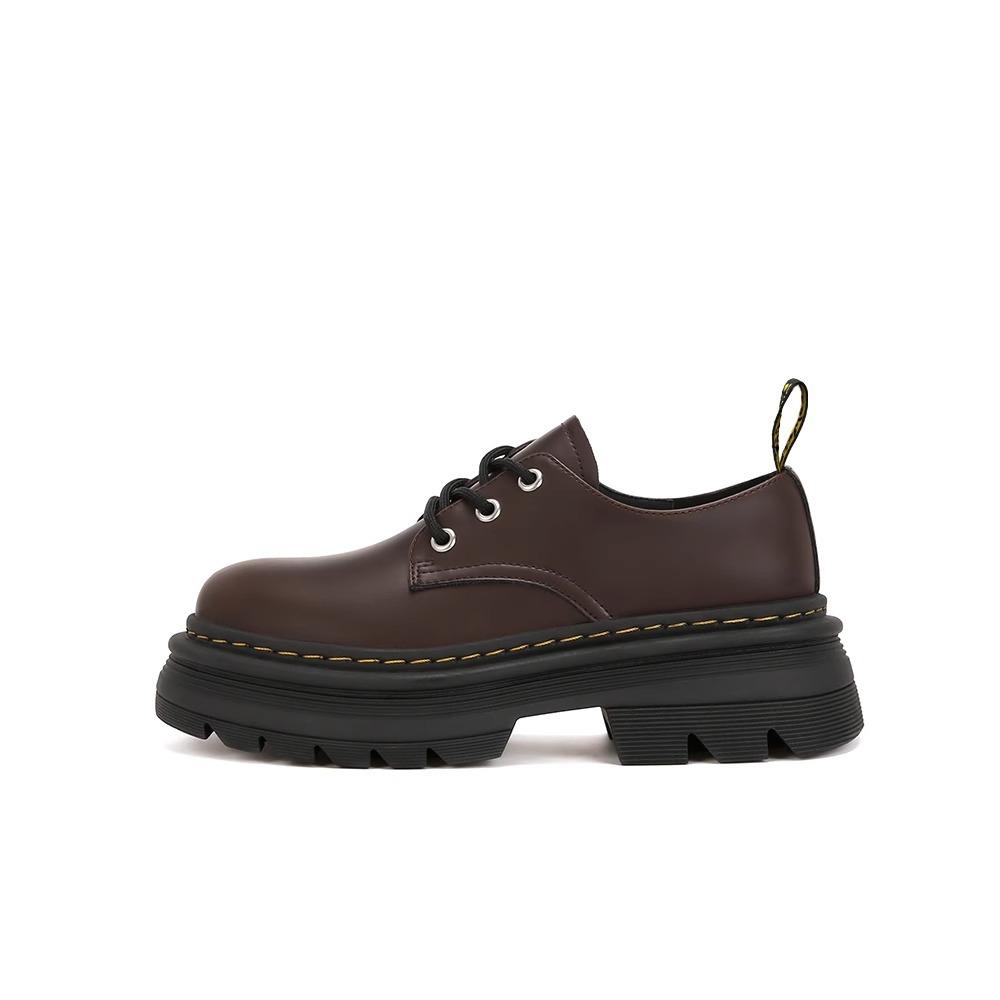 

Guyun Shu Martin Jr~ 2024 Autumn Lace-up thick-soled heightening casual Dr. Derby small leather shoes women s loafers single shoes 40 темно-коричневого кольору
