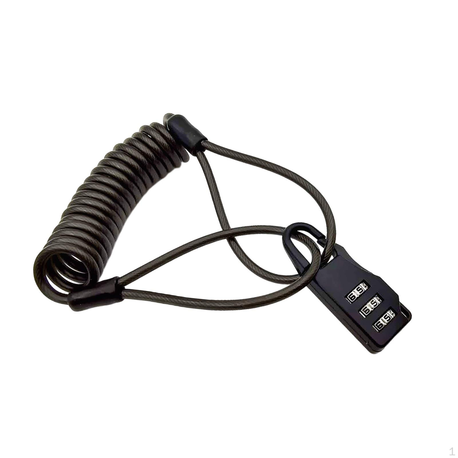 3 Digit Combination Lock Outdoor Weatherproof Padlock with Steel Cable for Gym Locker, Helmet, Gate,