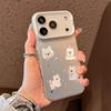 Embossed Polka Dot Westie Cartoon Phone Case: Fits Apple 16 Pro Max, Anti-Drop, Cute Niche for 14-17 Models.