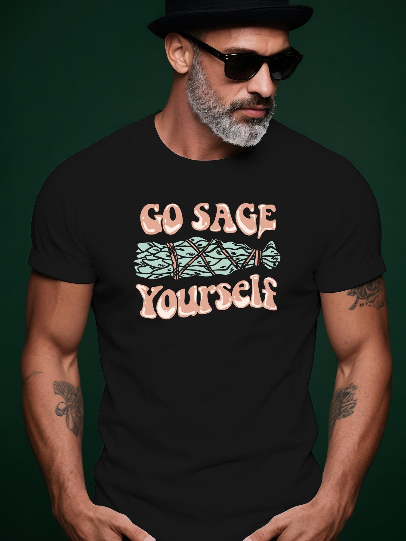 Short Sleeve Tshirt - Maroon with GO SAGE YOURSELF Grap... M