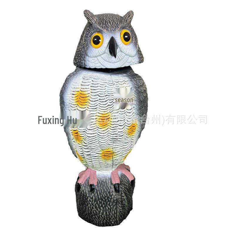 Garden Owl Bird Repellent Ornament - Realistic Head-Turning Design for Outdoor Decoration