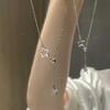 Necklace Female Pentagram Pendant Ins Niche Design Sense Diamond-Set Telescopic Collarbone Chain Trendy Jewelry Quality