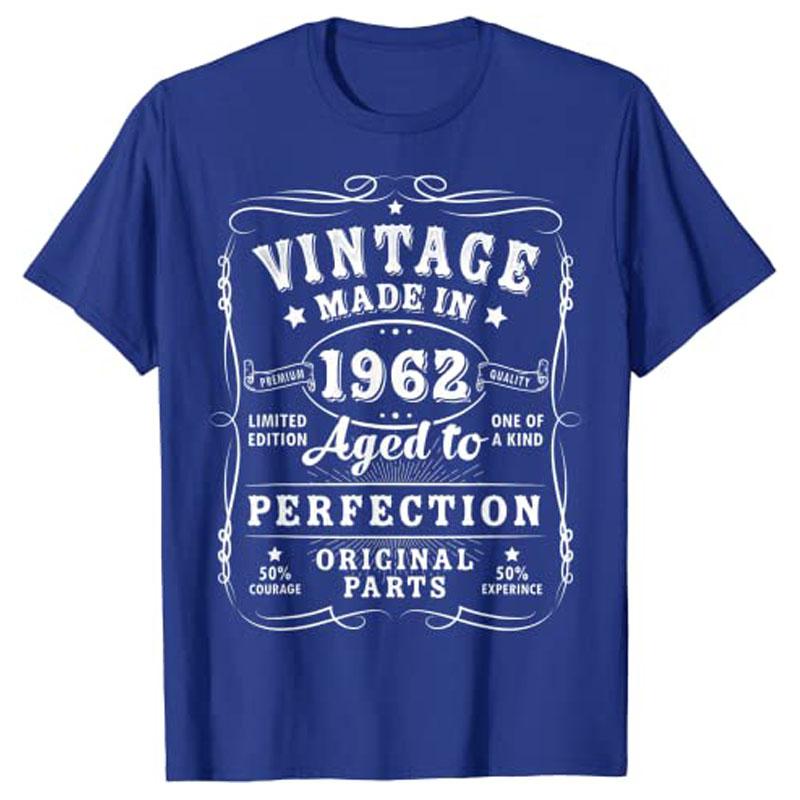 Vintage Made In 1962 Aged To Perfection Arigial Parts 61th Birthday Decorations Women Men Funny 61 Year Old Tee Tops