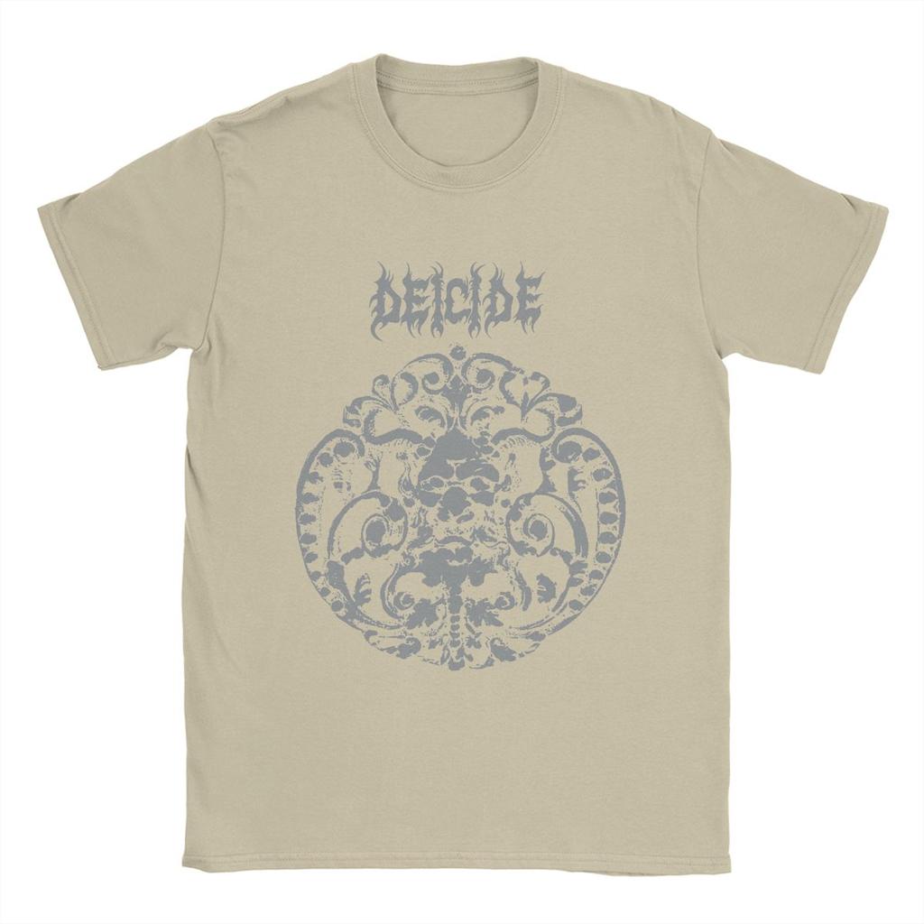 Men T-Shirt Deicide Novelty Cotton Tee Shirt Short Sleeve Band T Shirts Round Neck Tops Graphic