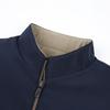 Men's Autumn/Winter Cotton Stand-up Collar Jacket - Business Casual, Solid Color, Thicken, Dad's Style